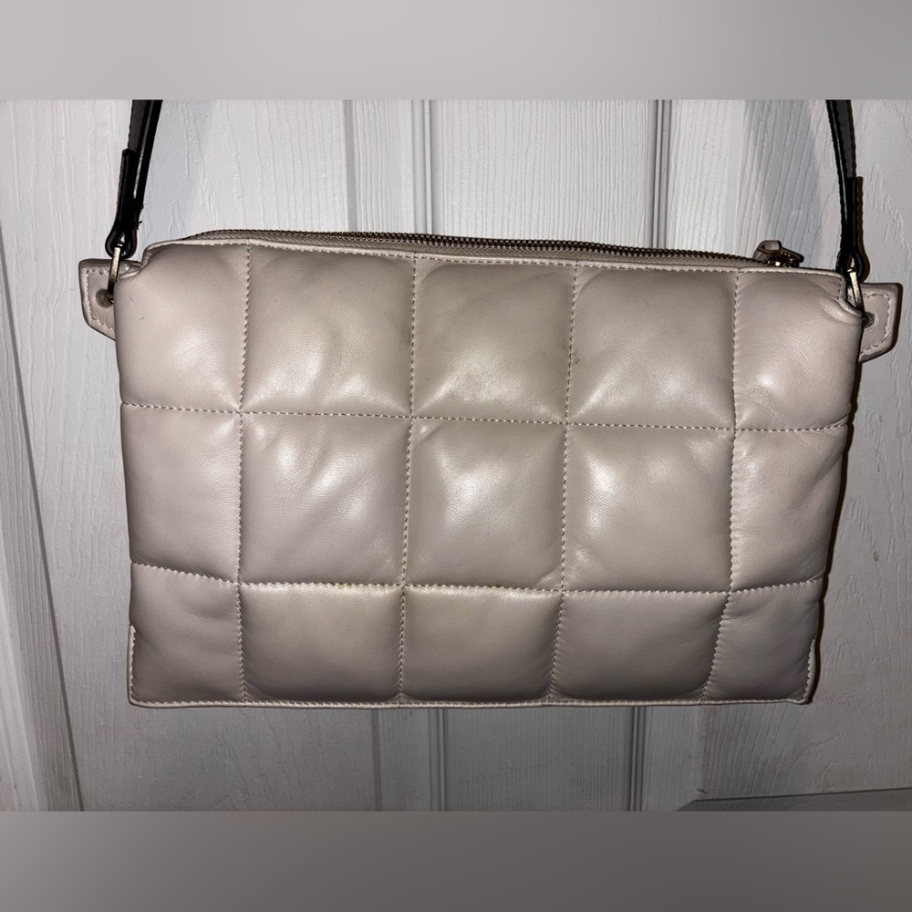 All Saints Cream Quilted Clutch